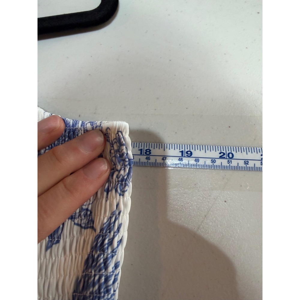 Coastal Floral Maxi Dress Womens XL Blue White Excellent Toile Garden Party - Picture 8 of 9